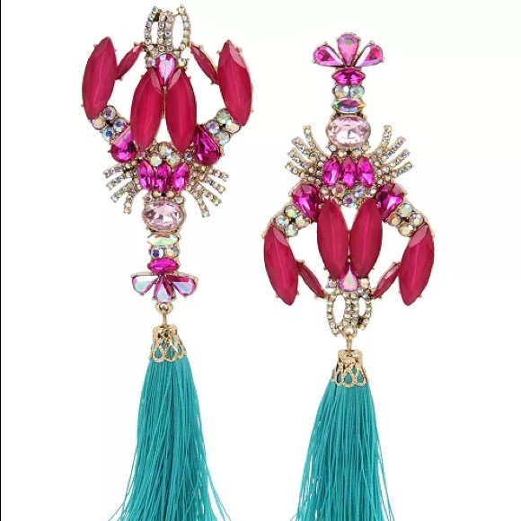 Betsy Johnson lobster mismatch drop earrings - Picture 3 of 4